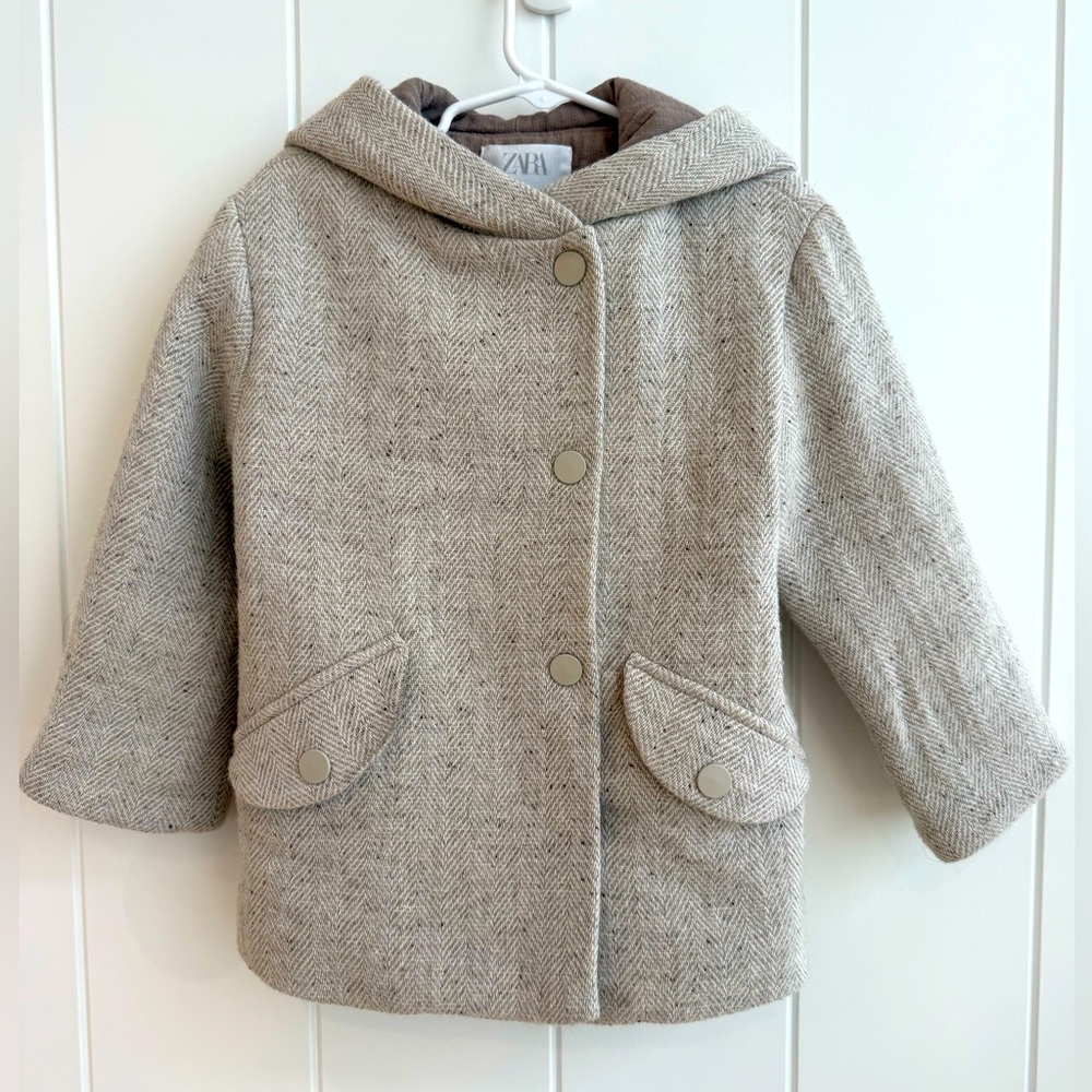 Zara Kids Wool Coat with Hood